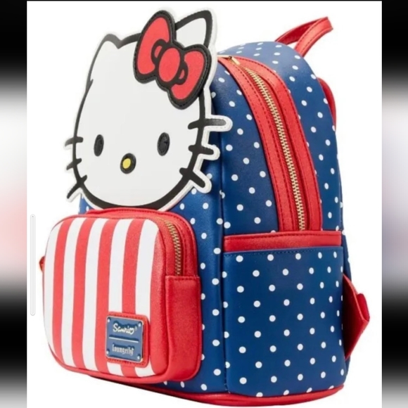 New Hello Kitty Patriotic Loungefly Mini Backpack - Picture 4 of 4
